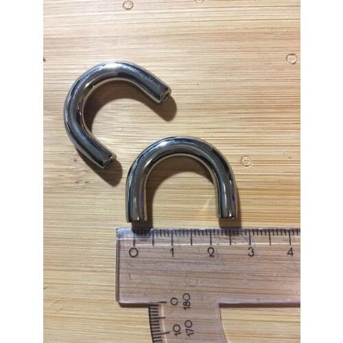 50pcs 17*14mm inside bags' u shape ring polished silver handbag metal connector screws arch rings