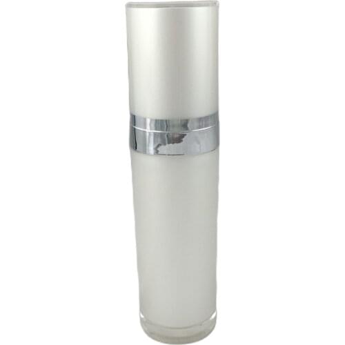 60ml pearl white acrylic press pump bottle straight round shape for lotion emulsion serum foundation skin care cosmetic packing