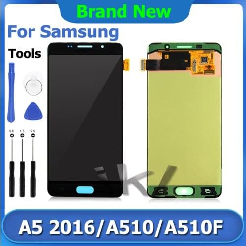 A5 2016 LCD Display For SAMSUNG Galaxy A510 Touch Screen Digitizer Assembly Super AMOLED Pantalla tela A510F Screen Replacement
