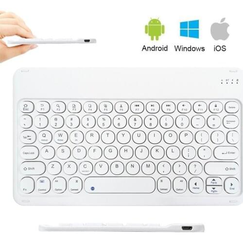 Round Button Bluetooth Keyboard Computer USB Keyboard Game Keyboard Ergonomics for PC Laptop Office Use Universal