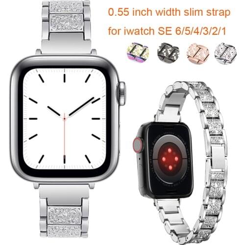 Bracelet for apple watch band 40mm 38mm women bling strap for iwatch se 6 5 4 3 44mm 42mm bands Jewelry stainless steel correa