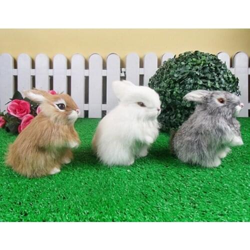 One piece cute simulation rabbit toy polyethylene&furs small rabbit model gift about 13.5x8x12cm 2899