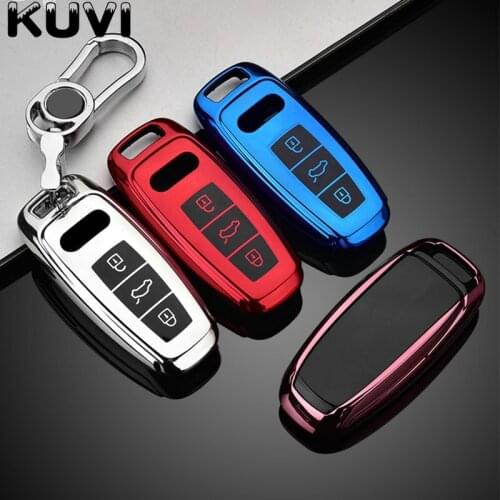Soft TPU Car Remote Key Case Cover Holder Fob For Audi Q8 C8 A6 A7 A8 2018 2019 Auto Styling Holder Protection Shell Accessories