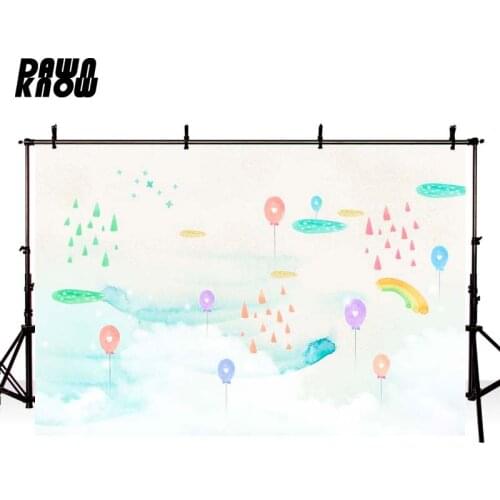 DAWNKNOW Drawing Cartoon Balloon Photography Background Baby Photocall Photo Shoot Backdrop Children Photo Studio GY040