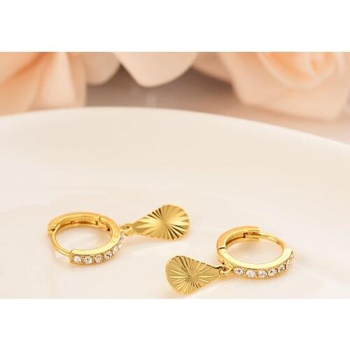 Dubai India African gold-plated earrings willow shallow metal set auger girl lady engaged wedding jewelry gifts