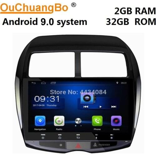 Ouchuangbo car audio factory head unit android 9.0 for Mitsubishi ASX 2013-2015 support USB swc wifi 4 core