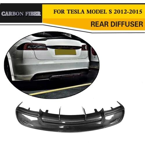Carbon Firber Car Racing Rear Diffuser Lip With splitters For Tesla Model S Sedan 4-Door 2012-2015 70D 85D 70 P85D