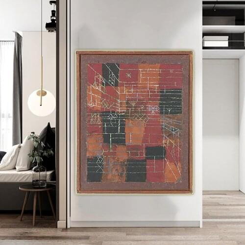 Paul Klee Canvas Oil Painting"Configuration Perspective"Western Art Decor Poster Wall Aesthetic Backdrop Home Room Decoration