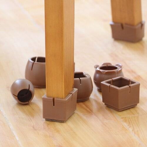 1Pc PVC Table Chair Leg Mat Pad Anit-slip Round Square Furniture Leg Protection Cover Floor Protector Silencer