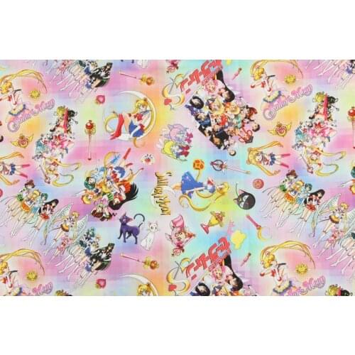 Width110cm cartoon Sailor Cotton Fabric Print Fabric For Sewing Fat Quarter Quilting Patchwork boy clothes Girl skirt scarf