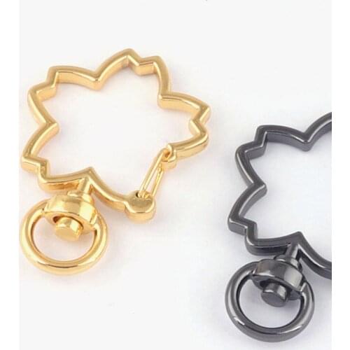 Metal Swivel Clasp Flower Trigger Snap Hook Push Gate Lobster Clasp Key Ring KeyChain Purse Clasp Jewelry Finding Purse Hardware
