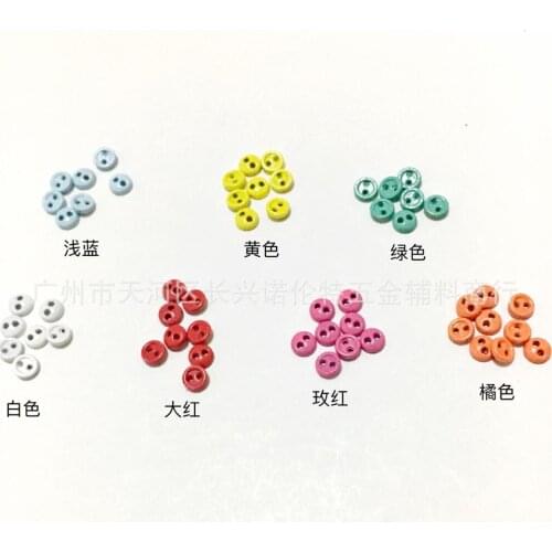 Mini 3mm/4mm round Red Pink Yellow Blue Mini doll Ultra Small Metal Button Doll Clothes Dress Skirt Sewing Buttons