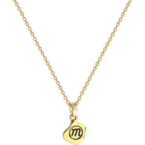 POTCET Korea 2021 Fashion Trend Womens Titanium Steel Irregular Letter M Necklace Pendant Retro Simple Jewelry Free Shipping