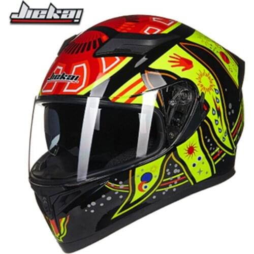 JIEKAI 316series double lens motorbike helmet DOT ECE approved motorcycle helmet 8 color available for man and woman