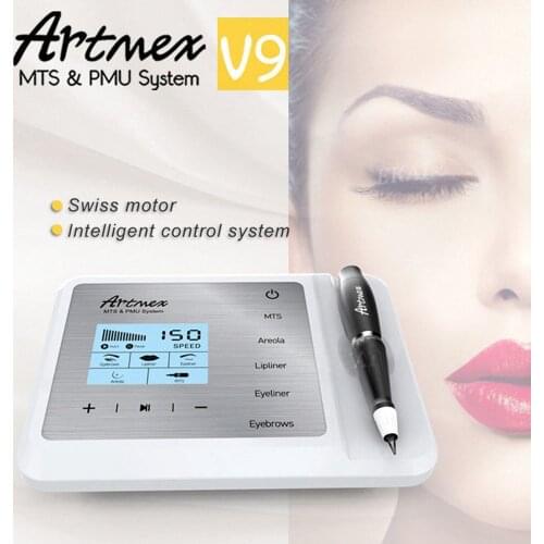 Newest FDA Permanent Makeup Tattoo Machine Artmex V9 Eye Brow Lip Rotary Pen MTS PMU System With Needle