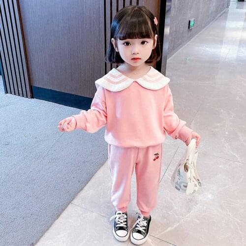 Girls Clothes Cherry Pattern Clothes For Girls Sweatshirt + Pants Girl Set Spring Autumn Childrens Tracksuit