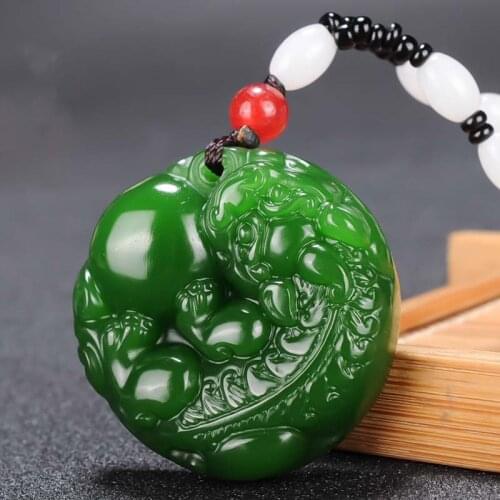 Drop shipping Pi xiu Patron saint Jade Pendant Jewelry Lucky Exorcise evil spirits Auspicious Amulet Jade Pendants Fine Jewelry