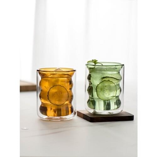Ins Popular Unique Heat-resistant Double Wall Glass Coffee Cup Whiskey Glass Cup Milk Cup verre double paroi tasse double paroi