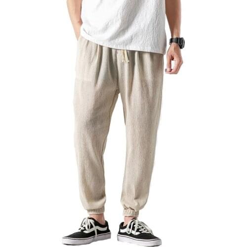 Casual pants For Men Cotton linen Casual Harem pants Mens jogger Summer Pants Mens loose pants