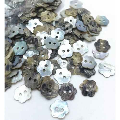 Suoja 50 Pcs 14mm 2 Holes Mother of Pearl Flower Shell Sewing Buttons Scrapbooking Knopf Bouton DIY Apparel Accessories