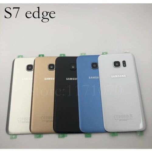 Samsung Galaxy S7 G930 G930F Edge G935F G935 Glass Battery Back Cover Door Housing Replacement