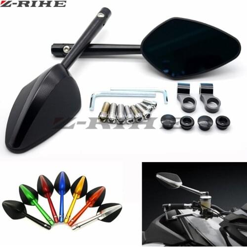 Universal Black Motorcycle rearview Mirrors for yamaha YZF R125 R15 R25 r 125 15 25 mt-07 mt-09 mt 07 09 MT-09 FZ07 FZ09 bmw
