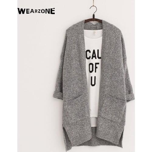 Women Sweater Long Cardigan 2016 Fashion Autumn Winter Style Long Sleeve Loose Thick Knitted Cardigan female Sweaters Long Coat