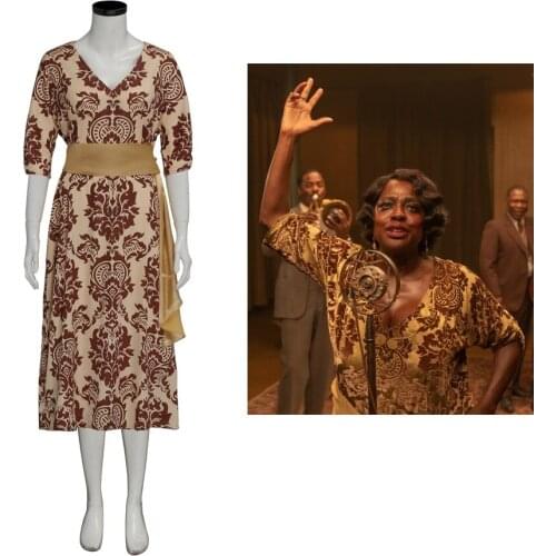 Ma Raineys Black Bottom Viola Davis Cosplay Costume Ma Rainey Dress Chadwick Boseman Posthumous Work Halloween Cosplay Outfits