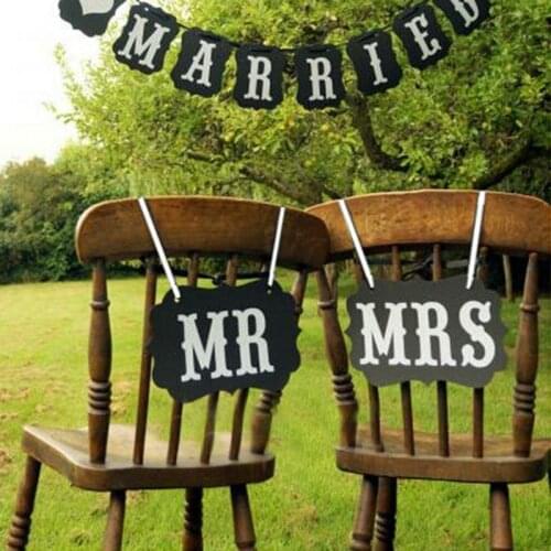 1 Set "Mr&Mrs" Photography Props Letter Garland Banner Photo Booth Wedding Party