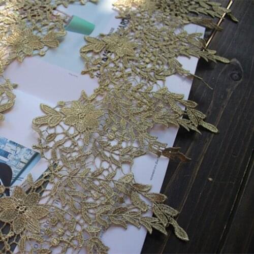 20cm 7.87"wide-3Yards/lot FREE SHIPPING DIY Lace Accessories Metallic Gold Venice Lace Trim,Gold Lace