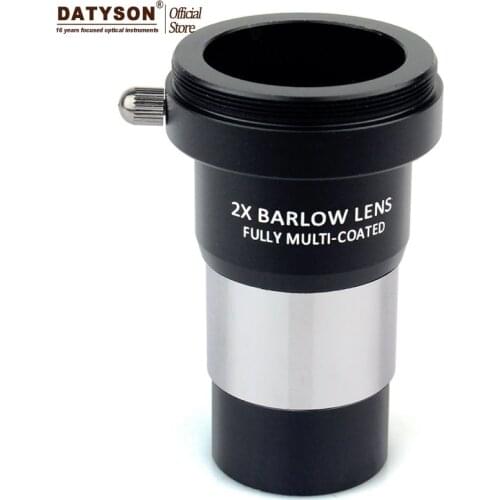 2x Barlow Lens Multi Coated T Adapter Double Lens for 1.25" Standard Astro Telescope Eyepiece Ocular