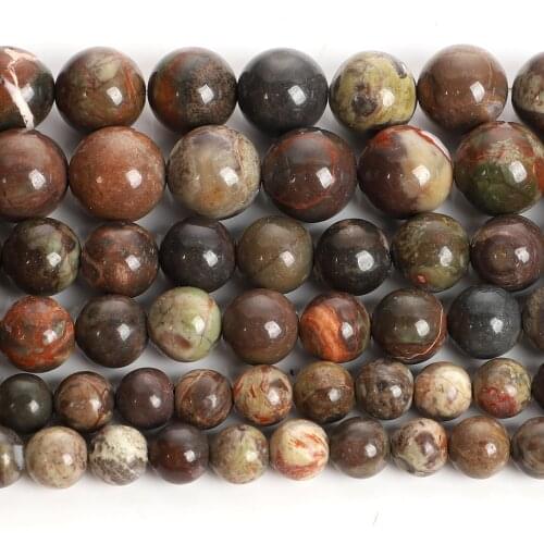 4-12mm Round Natural Stone Beads For Jewelry Making DIY Flower Agate Stone Loose Spacer Beads Charm Bracelet Necklace Handmade