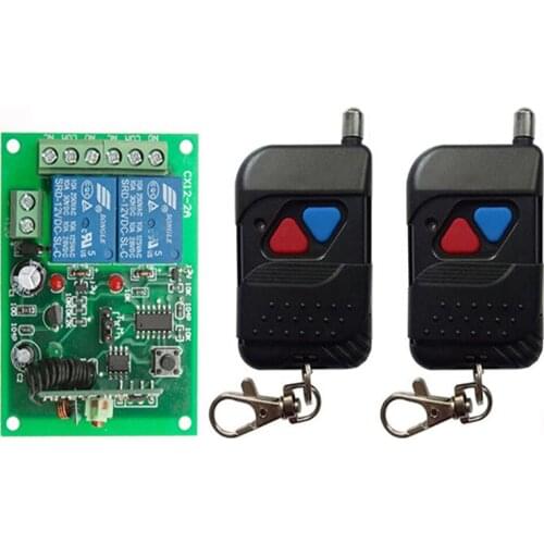 433MHz DC 12V 24V Remote Control 2CH Relay Receiver and Transmitter Switch for Lighting Lamp LED and Door System