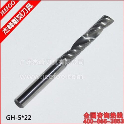 5*22mm Single Flutes Carbide End Mills CNC Router Bit Spiral Woodworking Milling Cutter 1/8" Shank for Wood Cutting