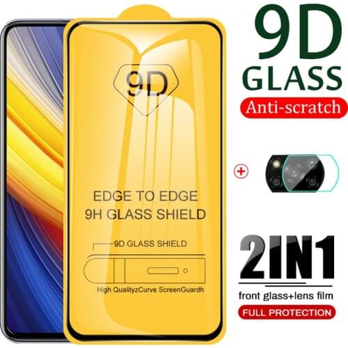 9d full glue tempered glasses for xiaomi poko poco x3 m3 pro nfc glass screen protectors camera lens film litter pocco m3 pro 5g