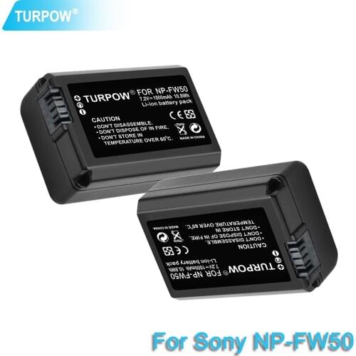 Turpow Replacement NP-FW50 Battery+LCD Charger For Sony A6500 A6300 A7 7R A7R A7RII A7II NEX-3 NEX-3N NEX-5 NEX5R Camera Battery