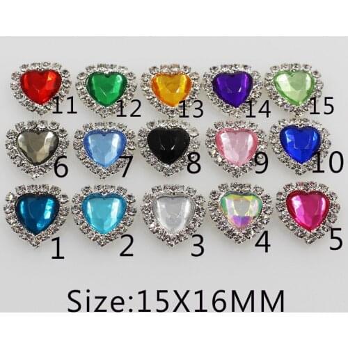 Flat back Acrylic Heart mini rhinestone Button DIY Wedding inviations gift box decorate child clothing beauty accessories