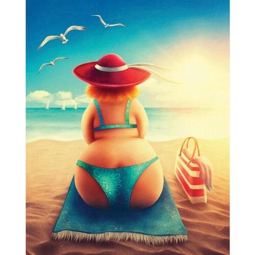 Full Round Diamond painting 5D DIY Diamond embroidery Cross stitch Full Square Diamond mosaic seaside seagull bird beach fat