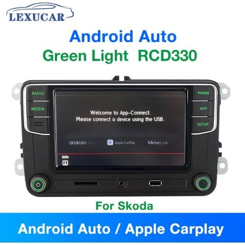 RCD330 Plus Android Auto Car Radio Carplay Mirrorlink Green Light Noname 6RD 035 187B For VW Skoda Octavia Fabia Superb Yeti