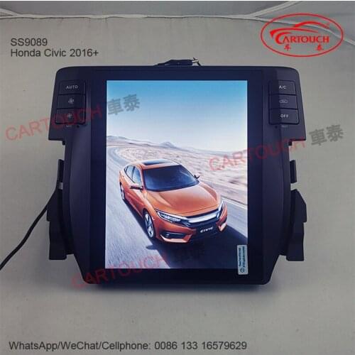 10.4 Inch Vertical Screen Tesla Style Android Car GPS Multimedia Player for Honda Civic 2016+ Car GPS Radio FM RDS GPS Bluetooth