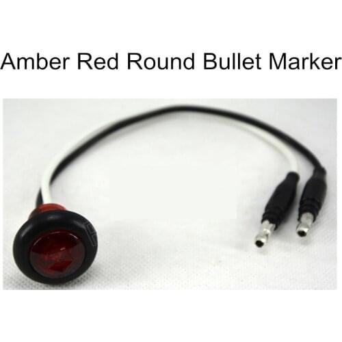 Free shipping 20pcs Mini Amber 2.5" inch 12V Round Side LED Marker Trailer Bullet Clearance License Light truck