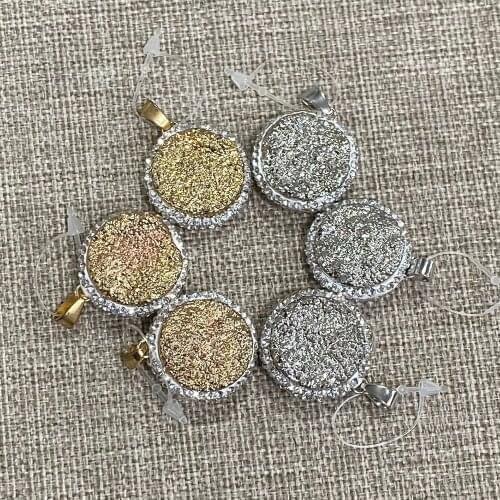 Disc Crystal Pendant Crystal Diamond Charm Fashion Pendant Used for DIY Jewelry Making Necklace Bracelet Size 24mm