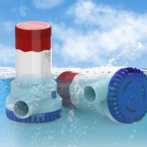 Bilge Boat Electric Water Pump Small Size Larger 1500GPH DC 12V 6A 1-1/8 Inch Outlet Submersible For Yacht Boat