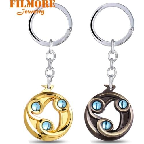 Filmore Store Dota 2 Talisman of Evasion Logo Alloy 2 Colors Keychains For Fans Game Series Key Rings Llaveros Wholesale Retail