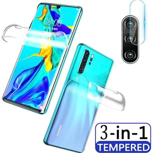 3 in1 camera lens Hydrogel Film For Huawei P30 Lite 30 40 Pro plus p40 lite p40lite Front Screen Protector Back Protective Film