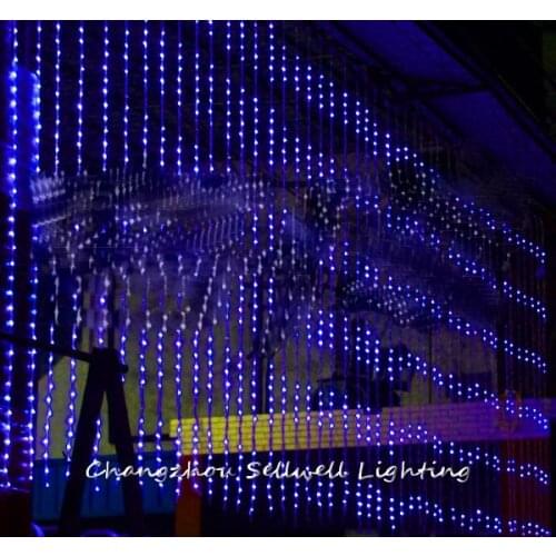 GOOD!Wedding celebration product hotel showcase decoration 3*6m blue digital lamp H209