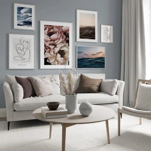 Line Drawing Flower Landscape Wall Art Picture Posters And Prints Canvas Poster Nordic Decoration Home Room Decor Paintings