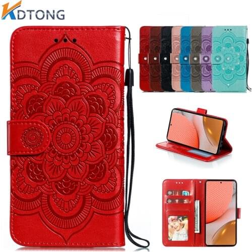 Flower Embossed Leather Case For Samsung Galaxy A90 A82 A72 A71 A70 A60 A52 A51 A50 A42 A41 A40 A32 A31 A30 S E A530 A750 Cover