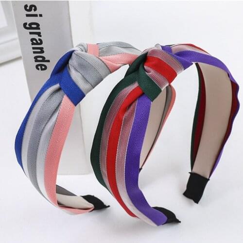 Ornament Ribbon Hairbands For Wedding Engagement Party Jewelry Hair Accessories Knot Temperament Headbands Patckwork Hair Bands