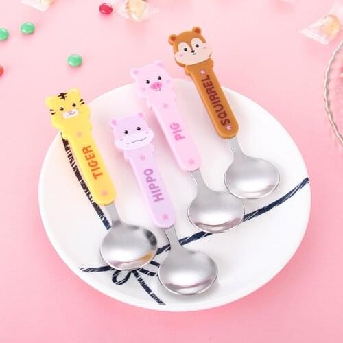 Stainless Steel Spoon Cartoon Fork Stainless Steel Spoon Anti Scalding Spoon Childrens Tableware Lovely 1515